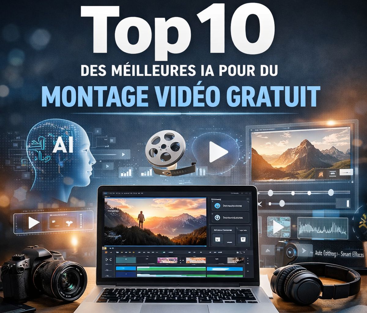 Top 10 des meilleures IA pour du montage vidéo gratuit en 2026